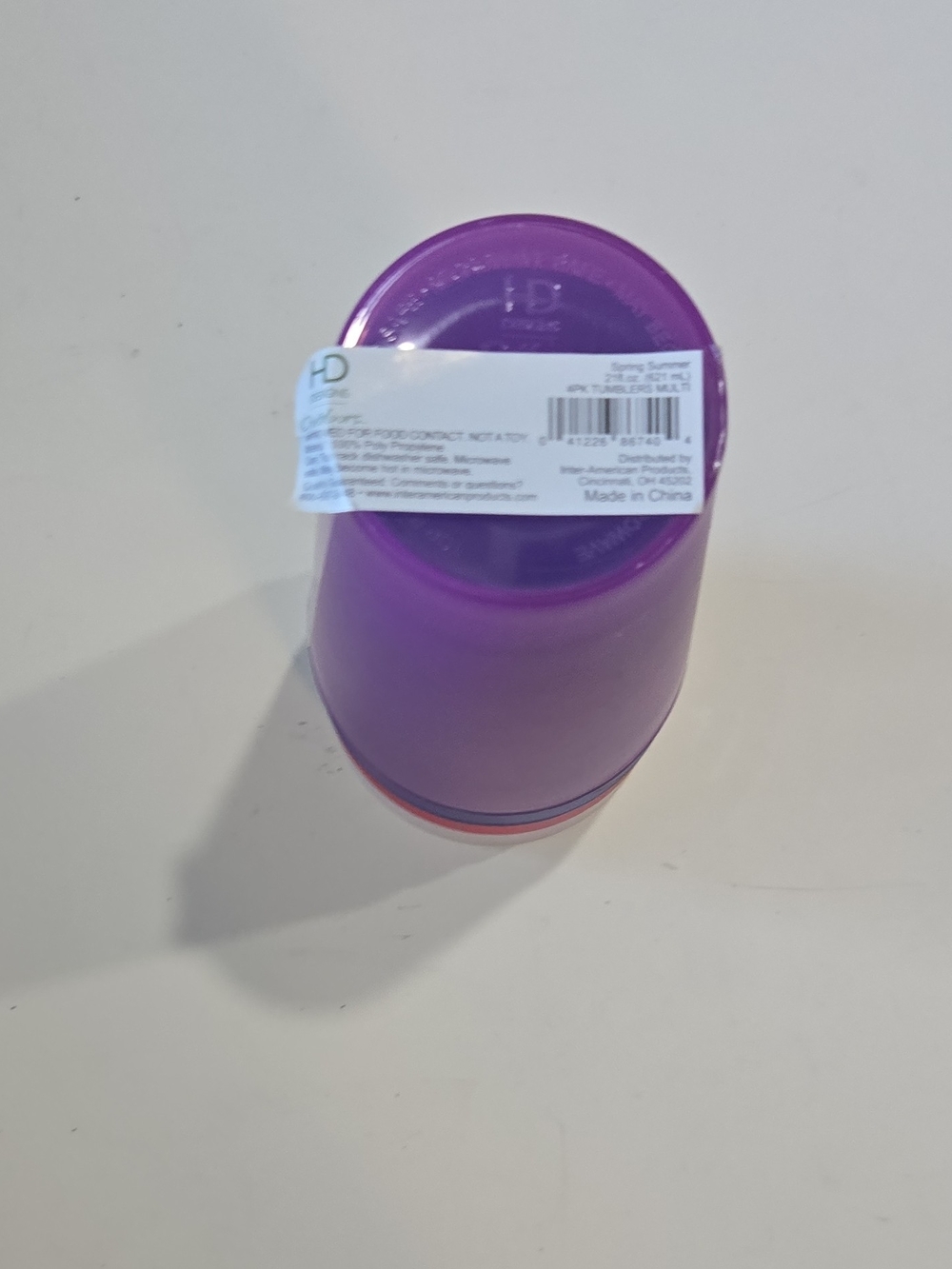 Purple Plastic Tumbler Cup - Home Dining Drinkware